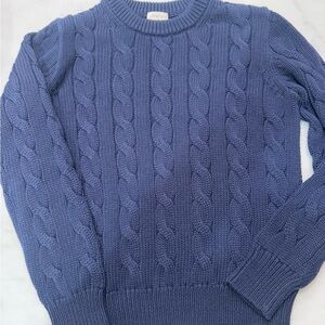 Crewcuts Boy’s Navy Cotton Cable Knit Sweater